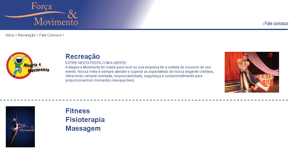 Site para profissionais de educação física e recreação.